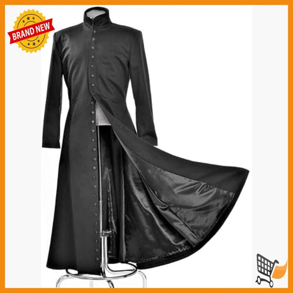 Long Wool Trench Coat for Cosplay Medieval Gothic Costume 3XL